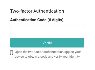 Odoo log in screen asking for a verification code