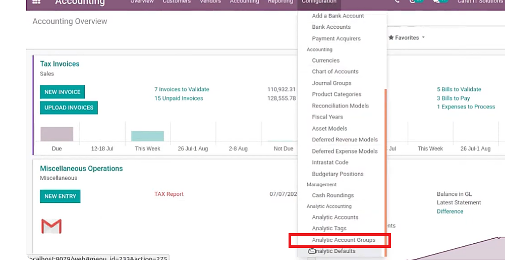 chart of accounts odoo Click on “Configuration” and select “Analytic Account Groups”.