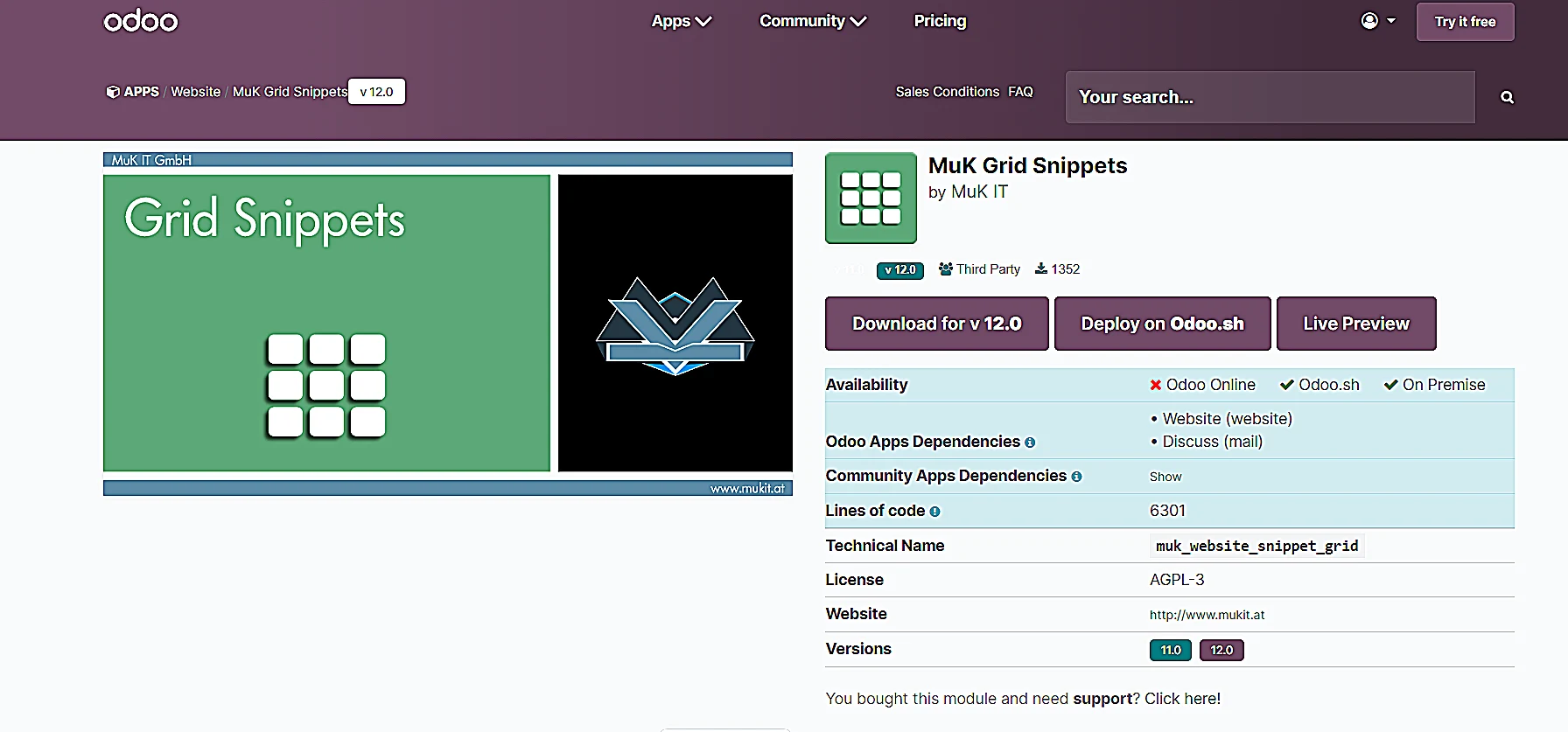 MuK Grid Snippets