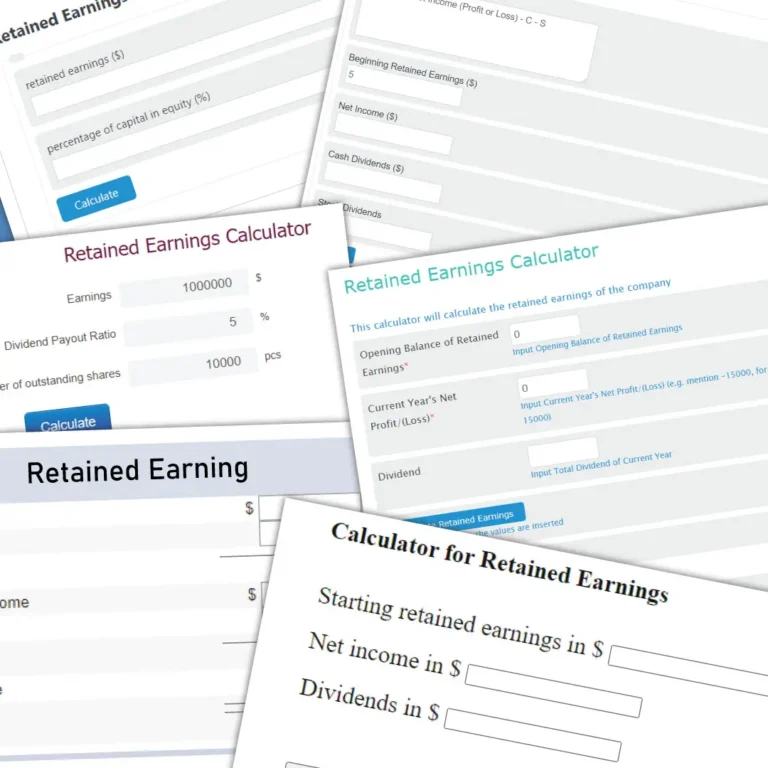 Retained Earning Calculators