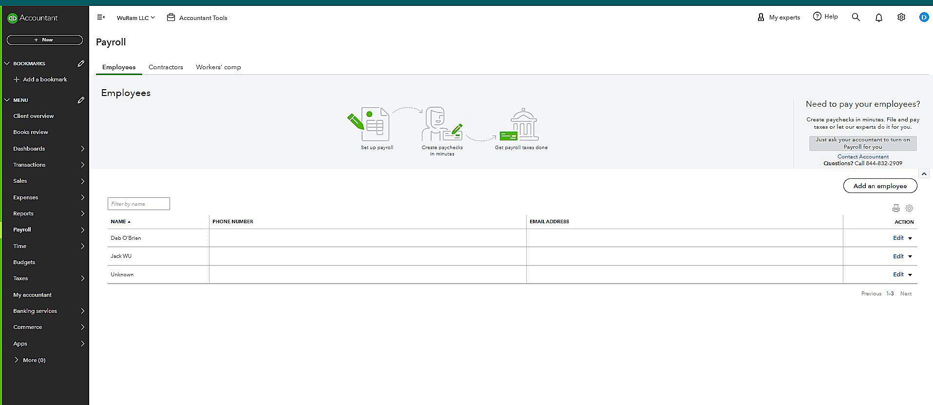 Employee dashboard