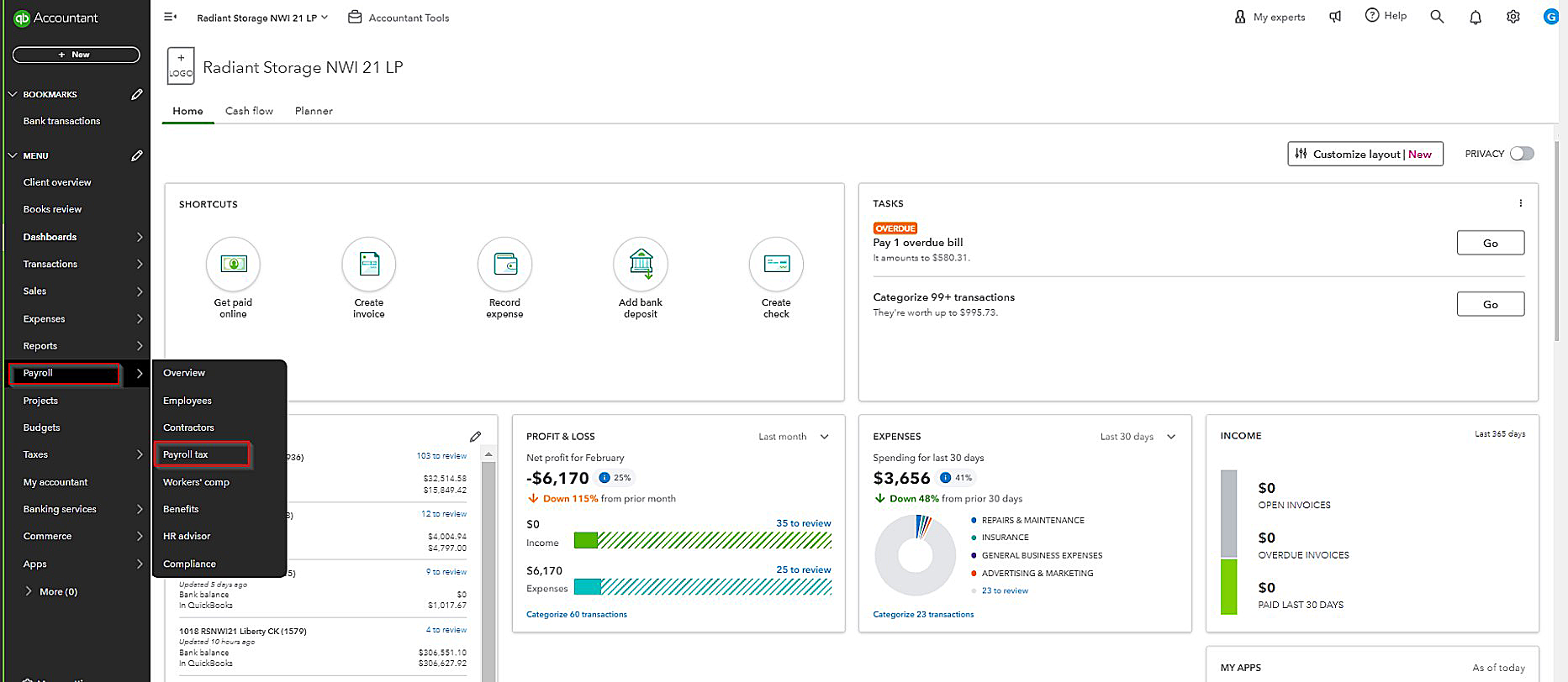 Accessing QBO Payroll Tax