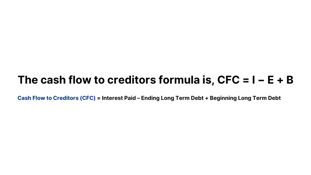 cash flow to creditors