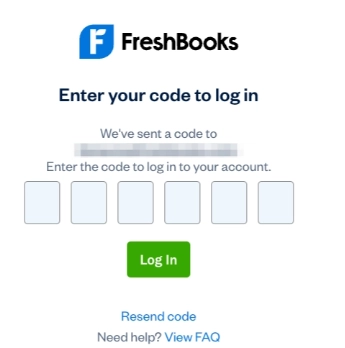 FreshBooks Login Page