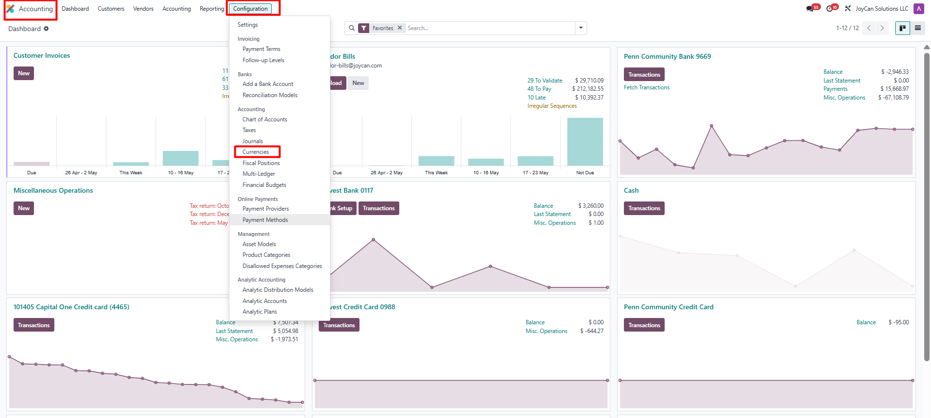Odoo Multi-Currency Accounting